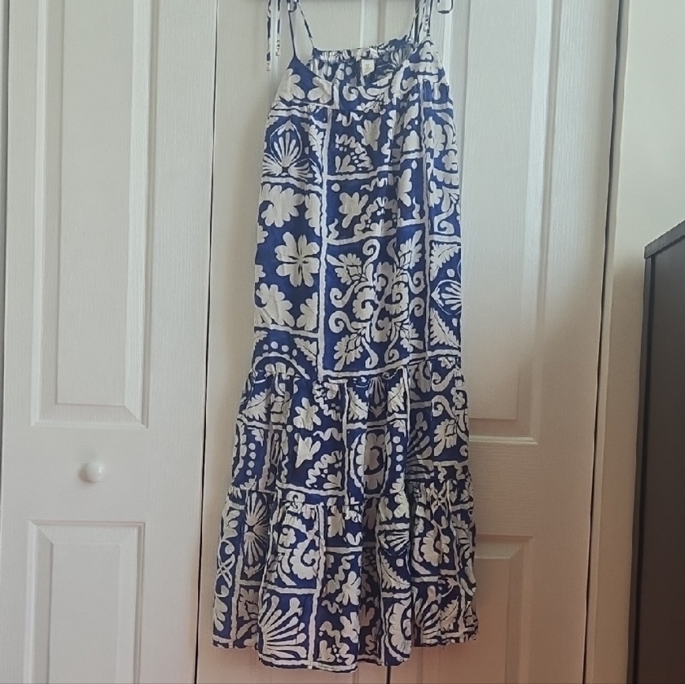 H&M Blue and White Maxi Dress